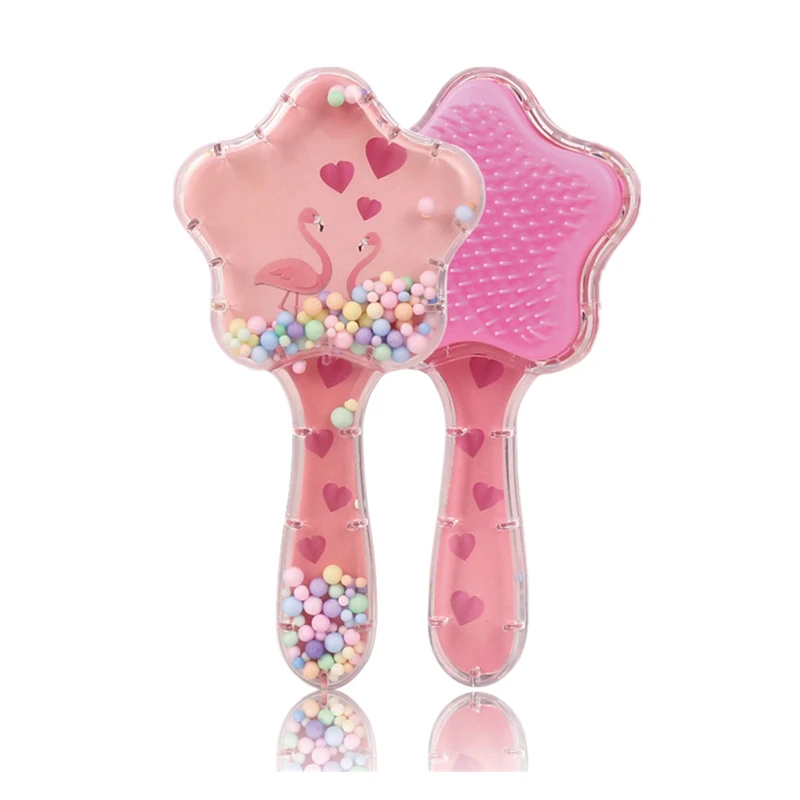 1pc Flower Shape Comb Beauty Makeup Comb with Long Handle for Kids Girls Makeup Hair Brush Children Hairbrush Combs