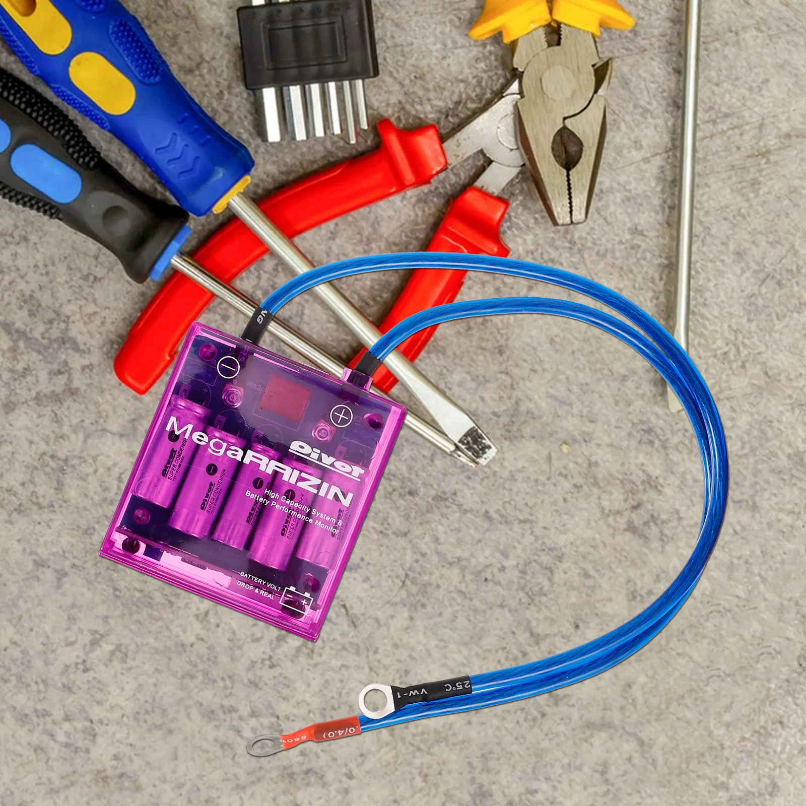 

1Set Electronic Digital Voltage Stabilizer Rectifier with 3 Ground Wires Real-Time Display Universal Automotive Regulator Kit