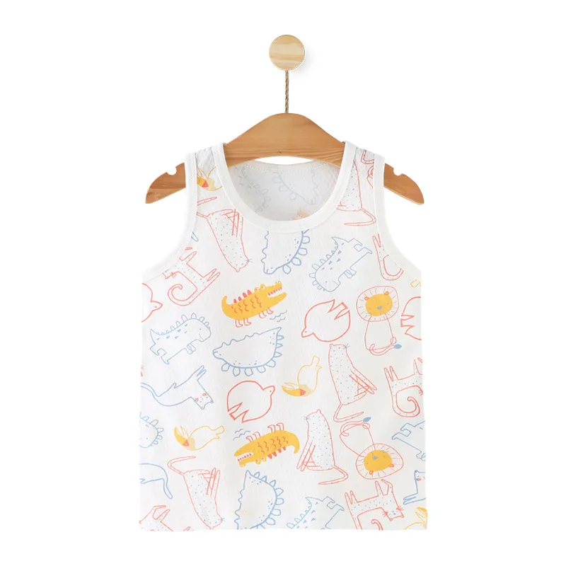 SummerThinCottonChildren'sVestGirlsSpaghettiStrapsSleevelessBoysBase