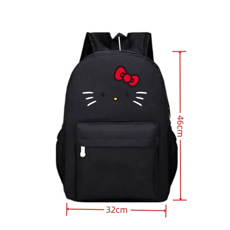 Sac à dos imprimé Hello Kitty pour femme, sac de voyage, grande capacité, sac à dos pour ordinateur portable 12.6 pouces x 18.11 pouces, matériau Oxford grill 20-35L