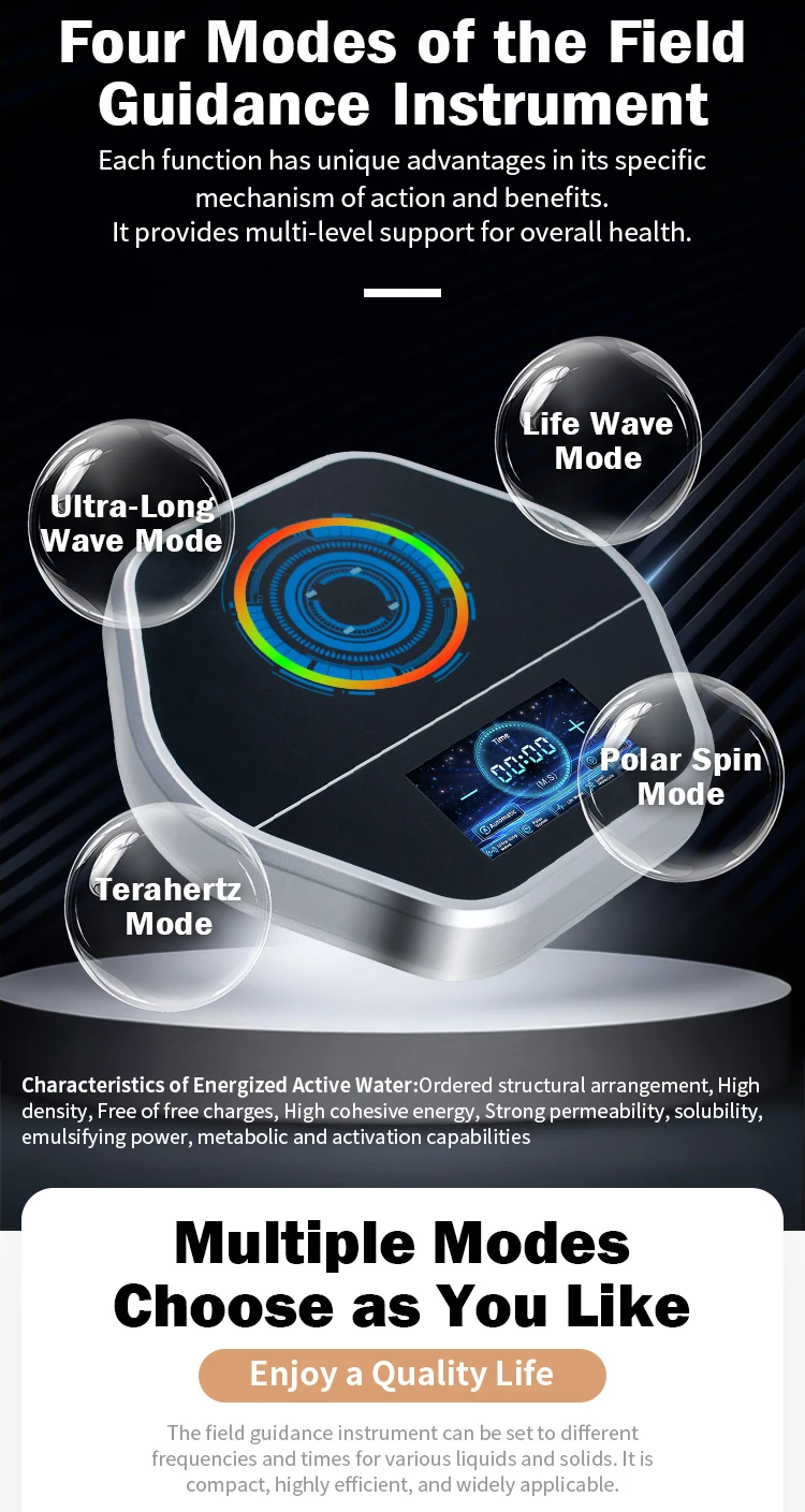 Neue Technologie Hydrogen Terahertz 2.0 Wassermaschine Iteracare Home Care Kleines Molekülwassergerät 4 Modi für die Körpertherapie – Detail 3