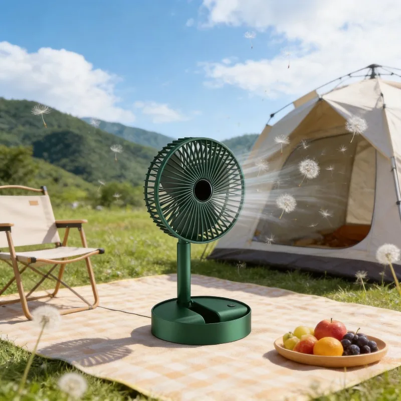 Long Battery Life USB Charging Mini Fan Foldable Retractable Portable Cooling Electric Fan Desktop for Dormitory Home Office