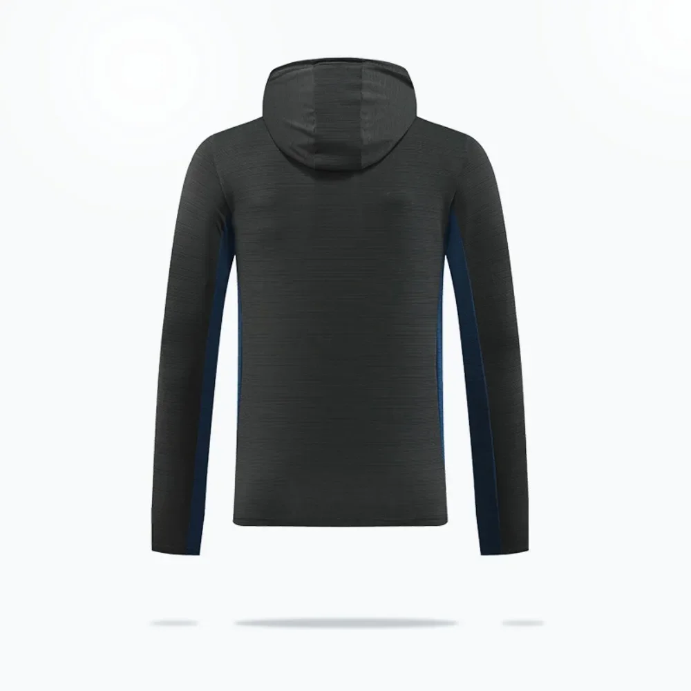 Men's Outdoor Running Hooded Sweatshirt Quick-Dry Fitness Base Layer Long Sleeve