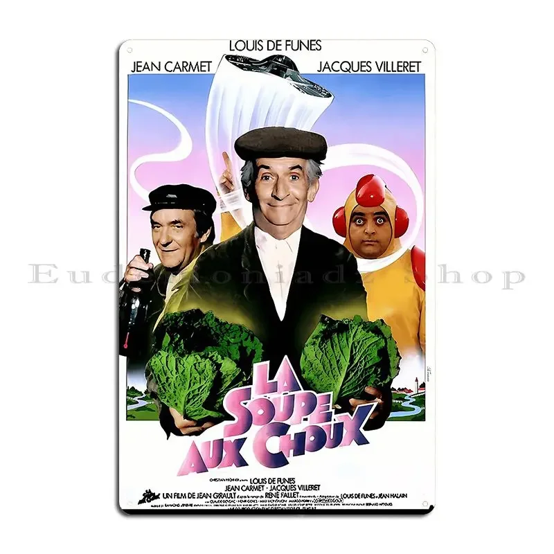 Vintage Soupe Choux The Cabbage Soup 1981 Louis De Funes Comedy Movie Metal Plaque Poster Garage Custom Plaques Tin Sign Poster