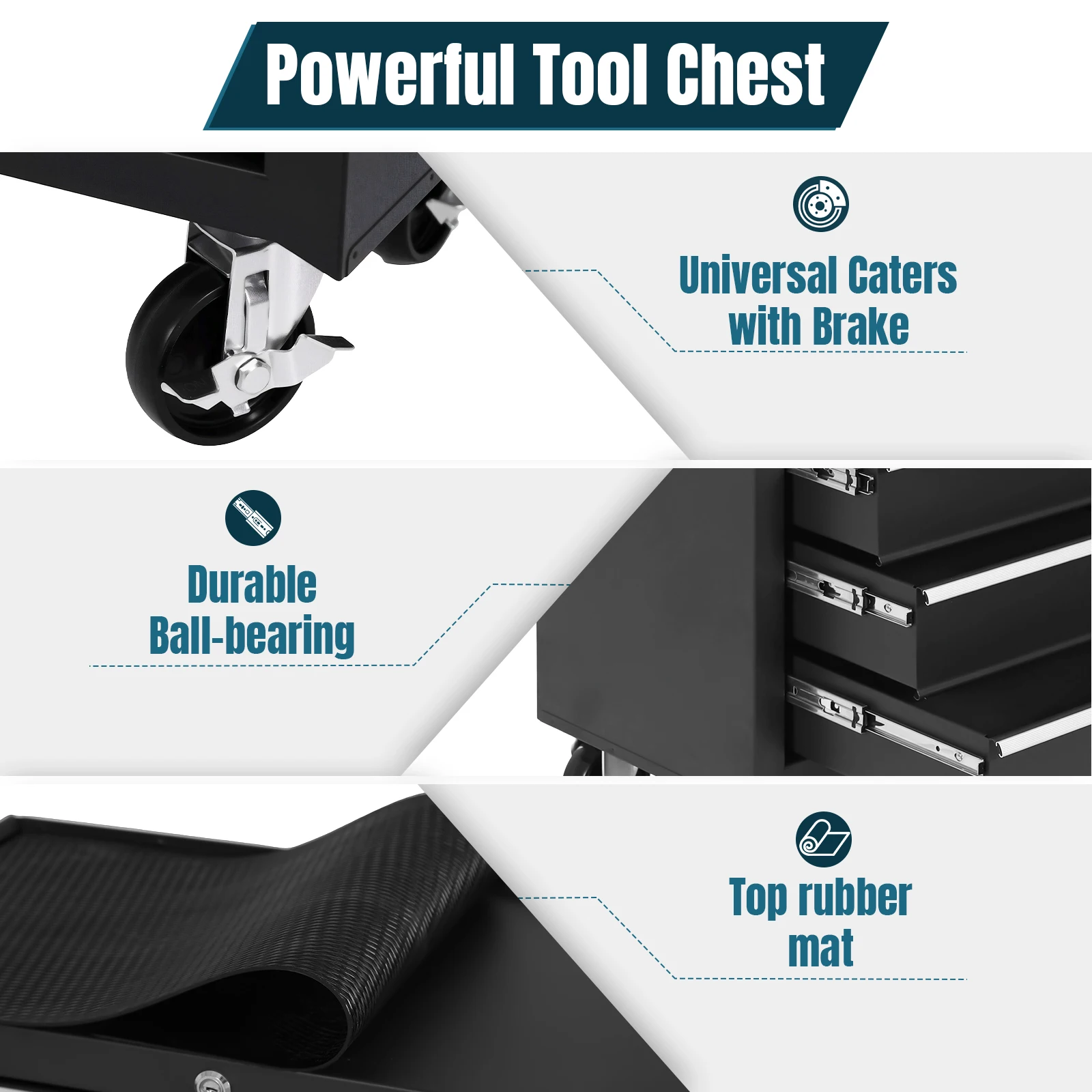 7 درج المتداول أداة الصدر انزلاق أداة عربة درج ث/بطانات درج مقبض قفل تلقائي لورشة عمل مستودع المرآب