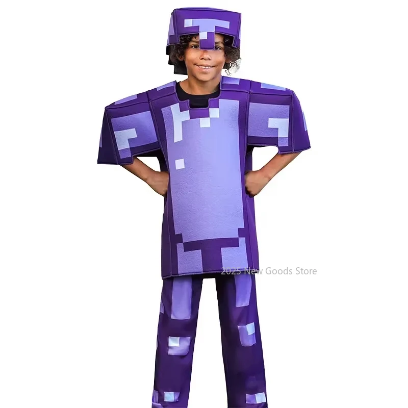 

Anime Deluxe Mijn Wereld Minecraftinglys Kostuum Childer Jongen Meisje Top Broek Hoed Pak Halloween Carnaval Party Performes