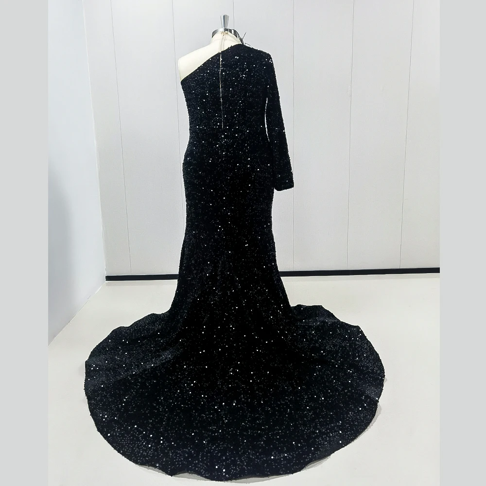 Fashion Sweetheart Sequin Patch Ball Dress High Quality Silver Black Luxury Slim Fit Pearl Sequin Palace Train Evening Dress