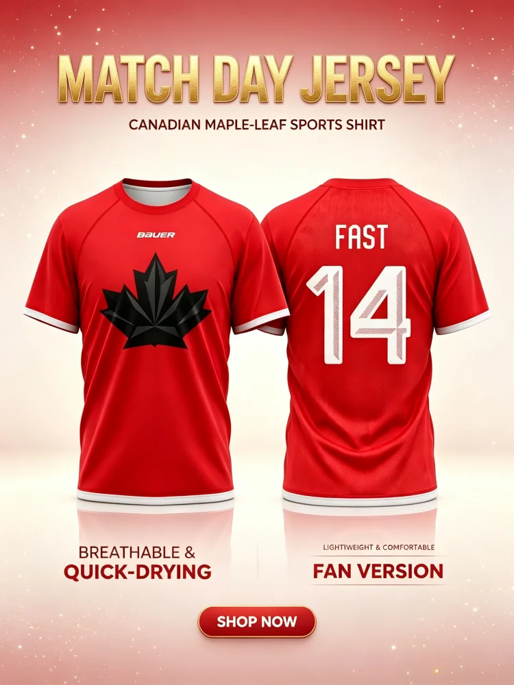 Summer Canada Ice Hockey Red T-Shirt 3D Print McDavid 97 Crosby 87 MacKinnon Sublimation Sports Fan Jersey Tops Family Kids Tees