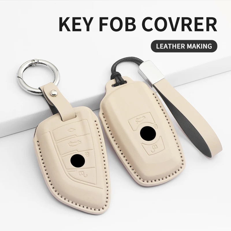 

Car Key Pack for BMW X1 X3 X4 X5 X6 X7 F10 F20 F30 G20 G30 G01 F15 F16 G02 G05 Leather Car Key Fob Case Protector Accessories