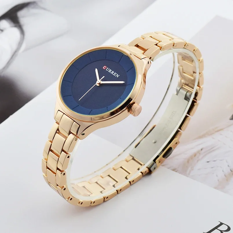 CURREN 9015 Luxury Fashion Women Watches Creative Design Ladies Stainless Steel Quartz Watch Woman Casual Female Clock