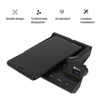 AEF2-1 PCS Car QI Wireless Charging Phone Charger Fast Charging Black ABS For Mercedes Benz AMG C63 GLC C Class 2015-2020