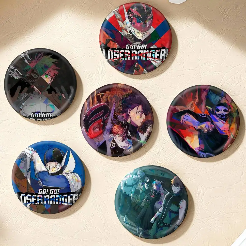 sentai daishikkaku Go! Go! Loser Ranger!  75mm 58mm 44mm 25mm Brooch Backpack Hat Pins Accessories Toys Badge