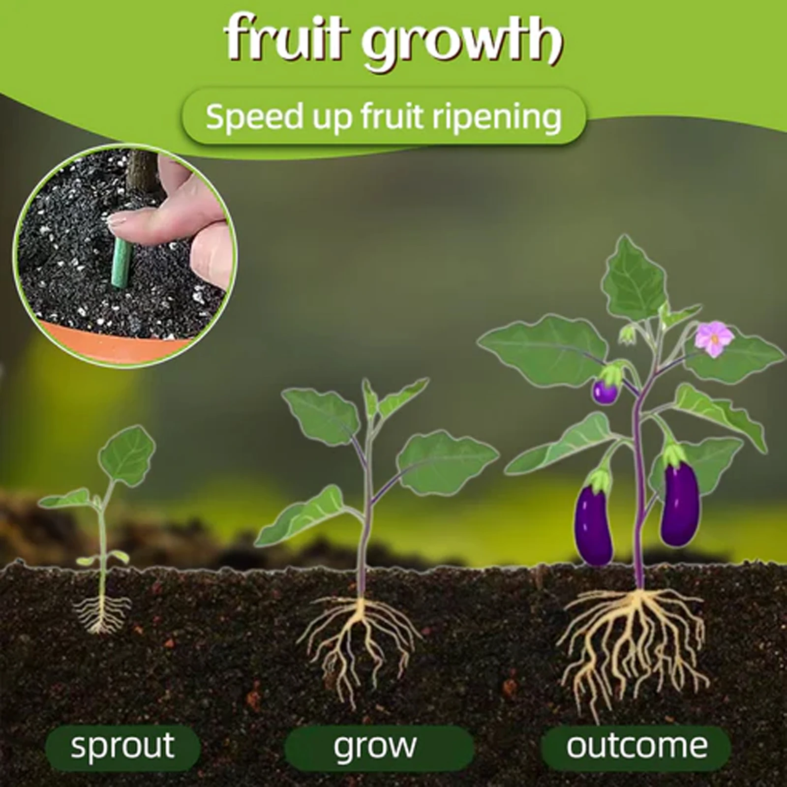 عصا تغذية بطيئة الإصدار من MoonSpry - سماد نباتي للزهور بوعاء وتعزيز برعم ونمو الجذر والعناية بالنباتات الصحية #3