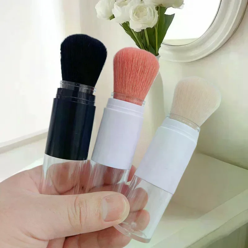 Multi-functional 2 in 1 Foundation Brush Makeup Brush Empty Travel Blush with Refillable Loose Powder Bottle Makeup Beauty Tools