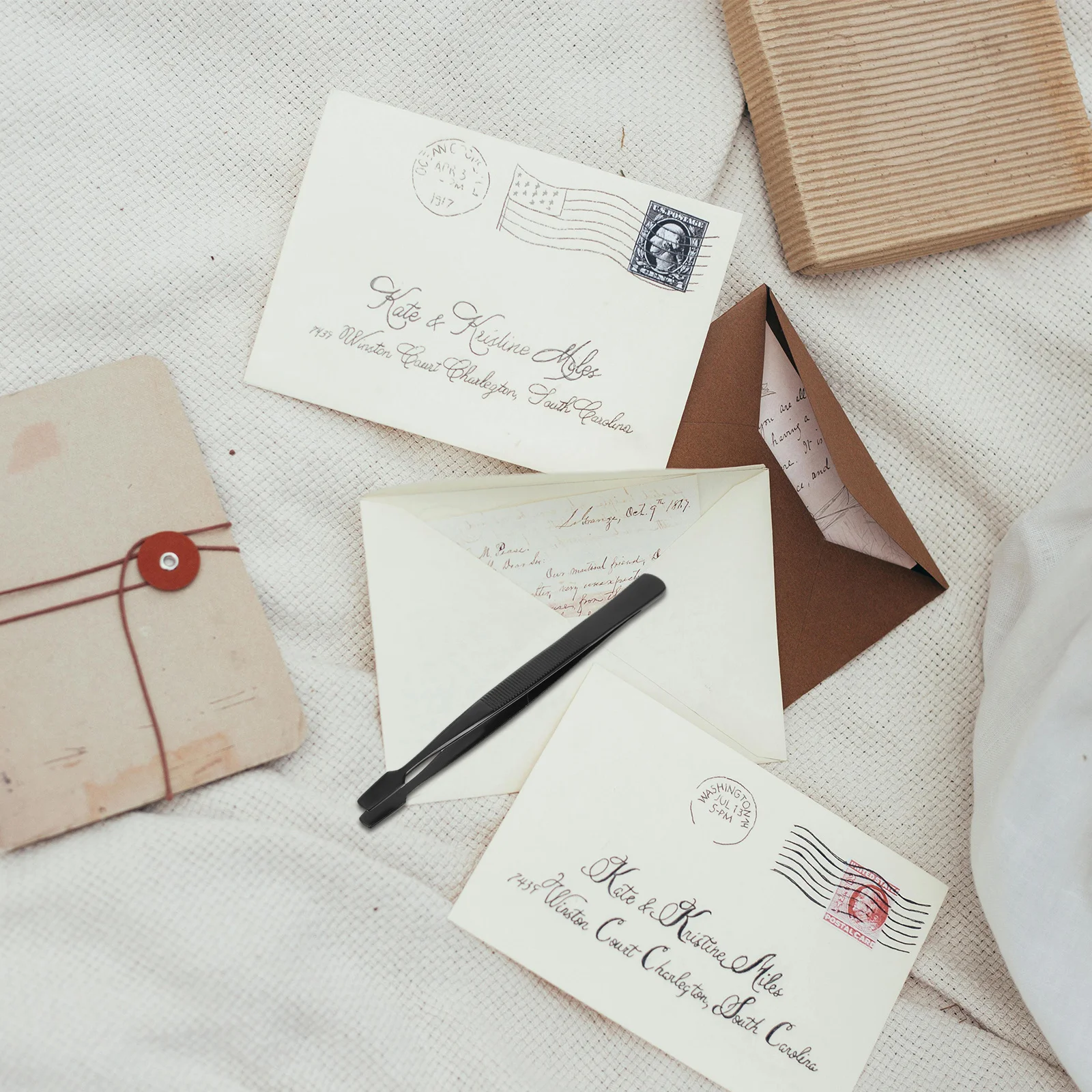 

4pcs Stainless Steel Stamp Tweezers Straight Tip Precision Philately Tools For Delicate Stamps Handling Smooth Edge Anti Static