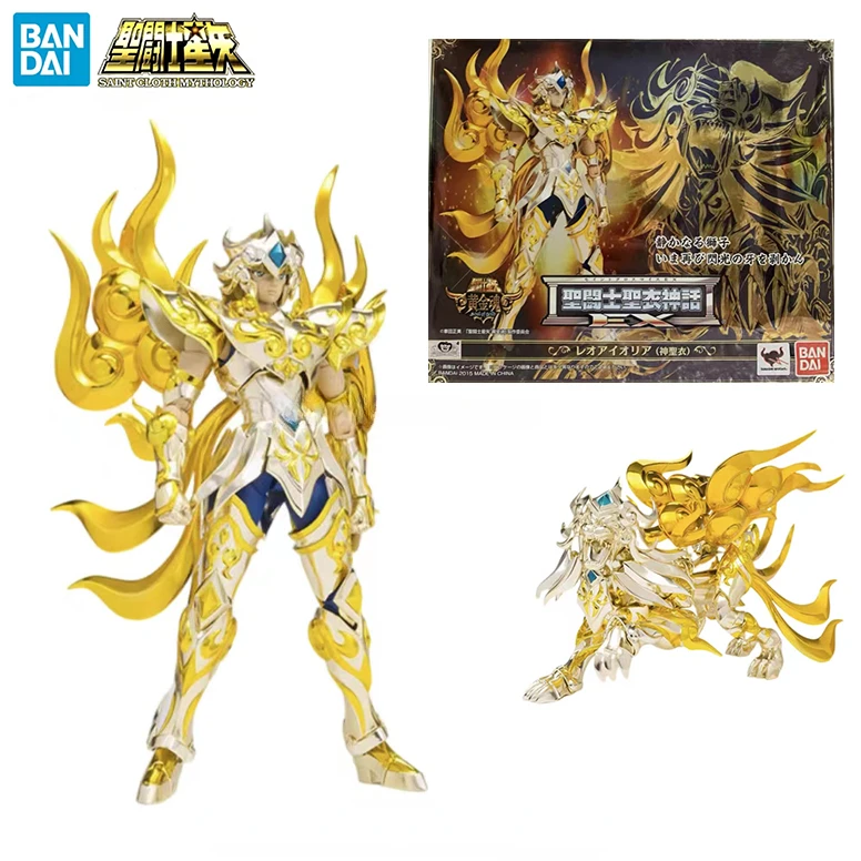 In Stock BANDAI Holy Cloth Myth EX Leo Aiolia Golden Soul Anime Action Series Figure Model Toy