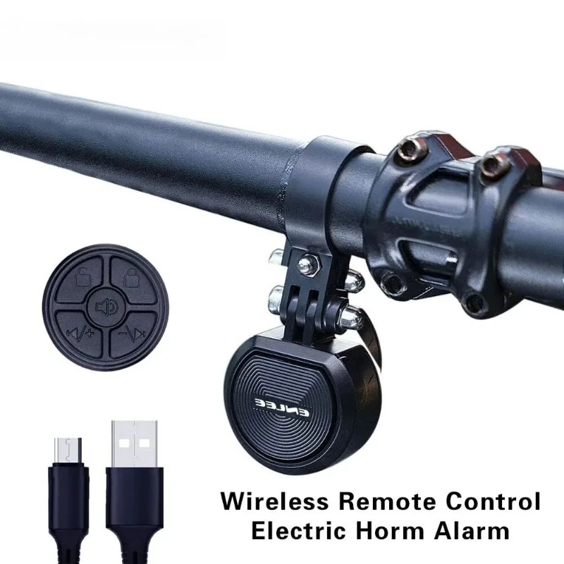 

Bicycle Bell 120DB USB Charge Bicycle Electric Bell Cycle Trumpet Horn Anti-theft Alarm Siren Remotely Remote Control
