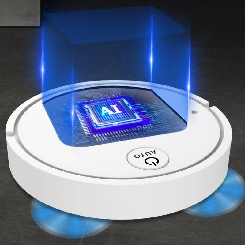 

Robot Vacuum Cleaner Strong Suction 90 min Runtime Quiet for Ideal for Pet Hair Carpets Wooden Hard Floors Black/Wh