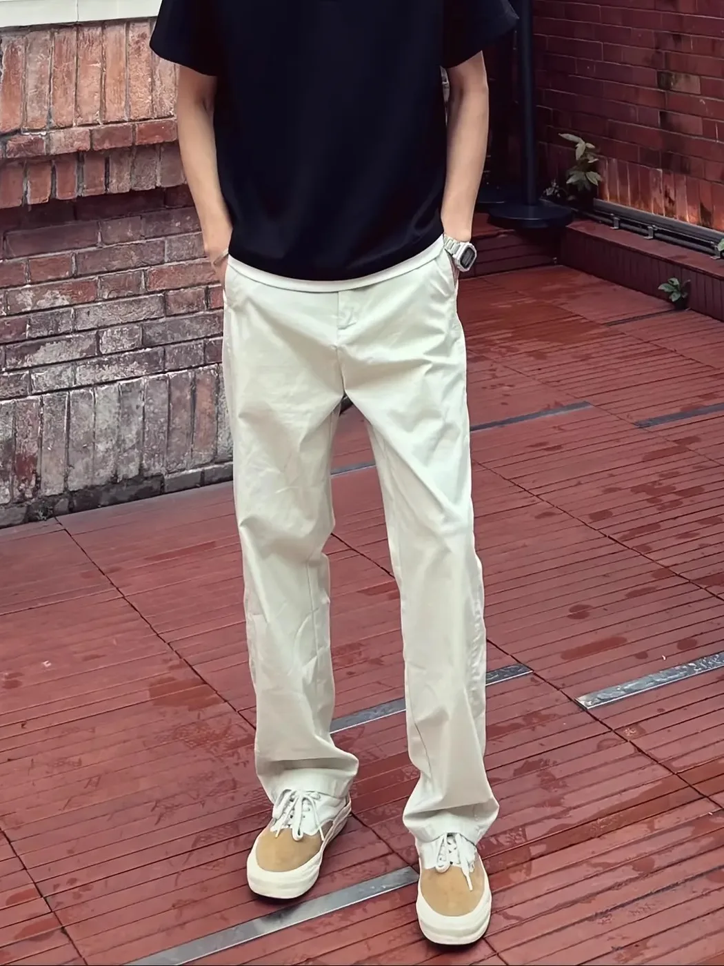 

American Sle Slim Fit Ice Silk Qui Dry Summer Thin Climbing Pants Men's Outdoor Sports Cool Feeling Casual Straight Leg P...