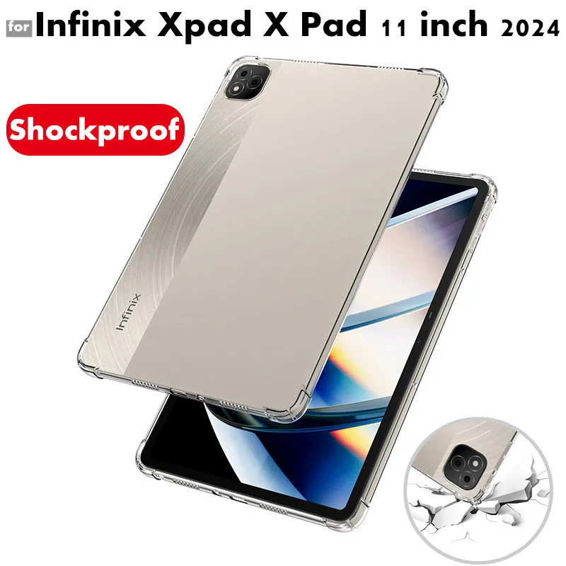 for Infinix Xpad X Pad 11 inch 2024 Case Transparent Air-bags Soft Silicone TPU Protection Shockproof Capa Fundas Shell