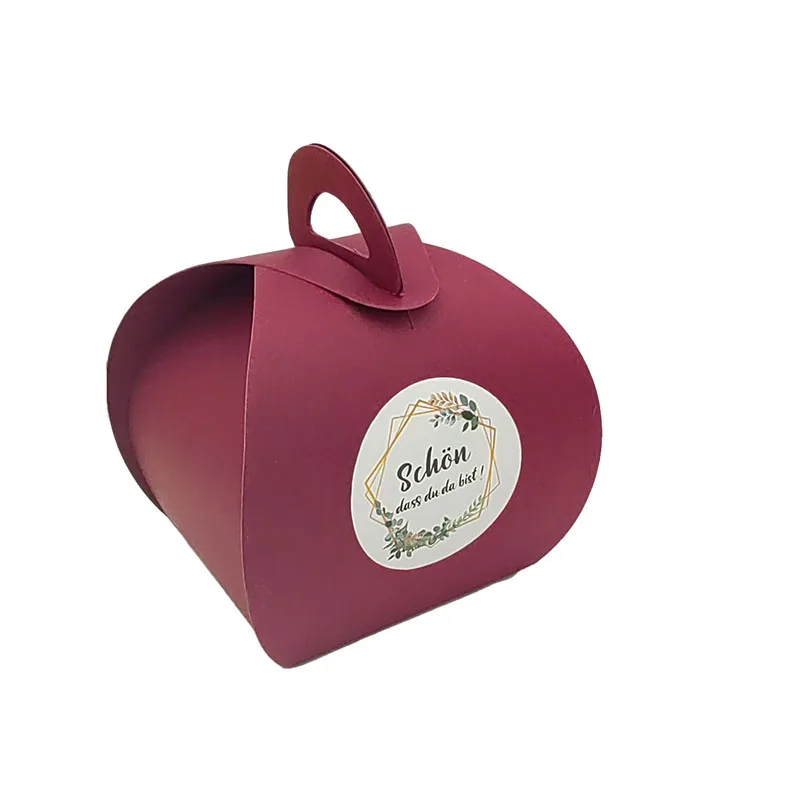 50/100 PCS Handle Treat Candy Box Lantern Shaped Paper Box for Guests Birthday Party Favors Gift Packaging Box With DIY Stickers