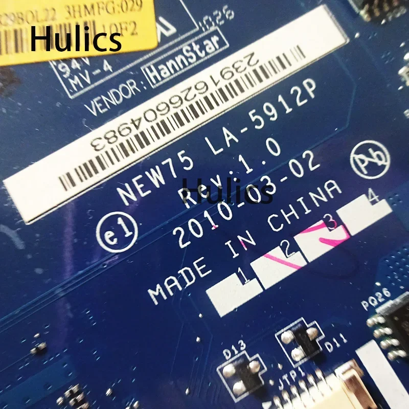 Hulics Used  LA-5912P MBNA102001 Laptop Motherboard For Acer Aspire 5551  Emachines E640 HD4200 Main Board