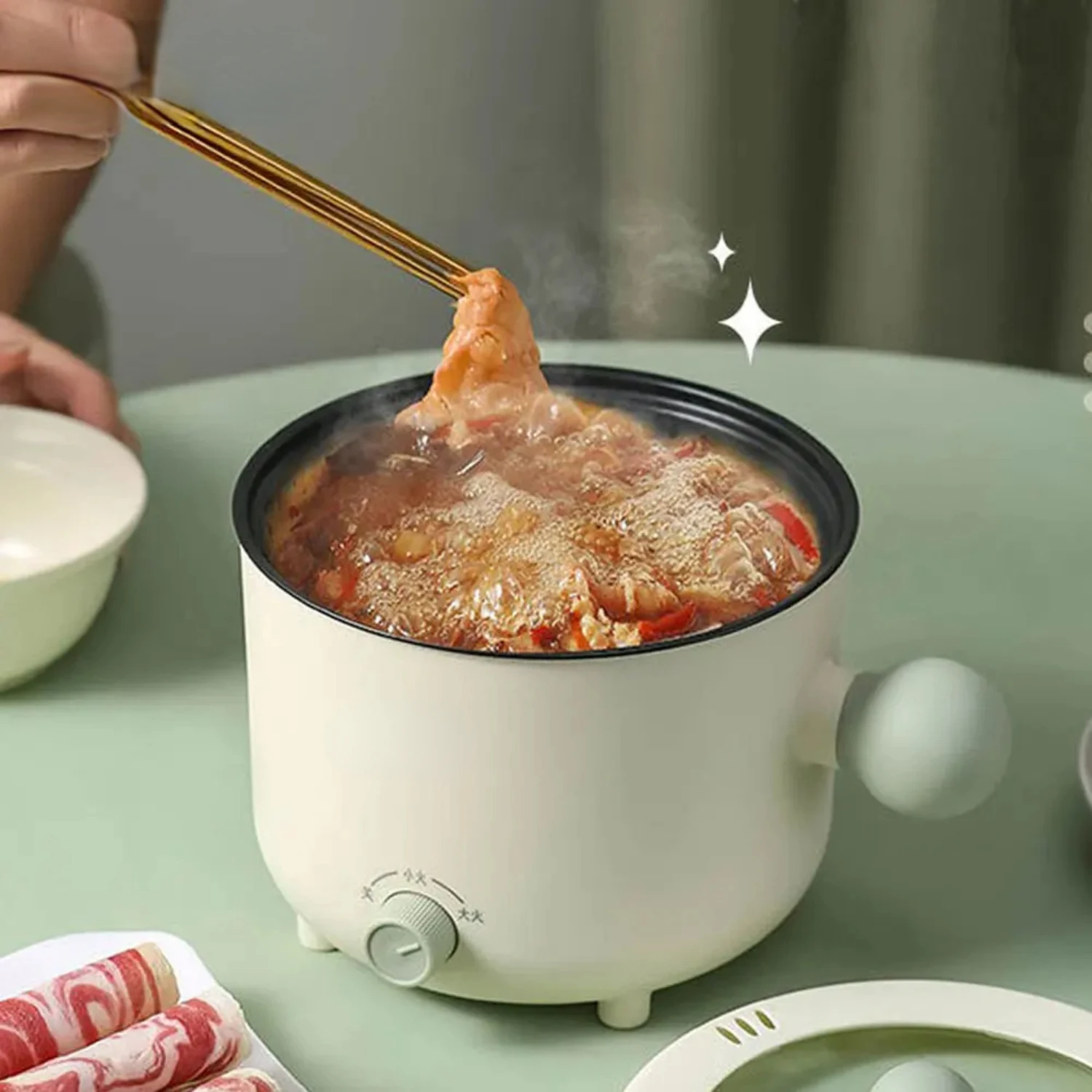 Fogão de arroz elétrico e multicooker, aparelho conveniente para fácil preparação de refeições, perfeito para cozinhar Hotpot, 2 em 1, novo