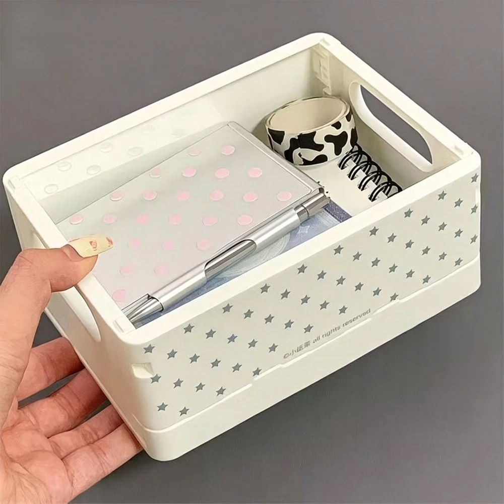 Neue originale koreanische Stern-Aufbewahrungsbox, INS Studentenwohnheim Schreibtisch-Aufbewahrungskorb, faltbare Kosmetikbox, niedliches Geschenk – Detail 7