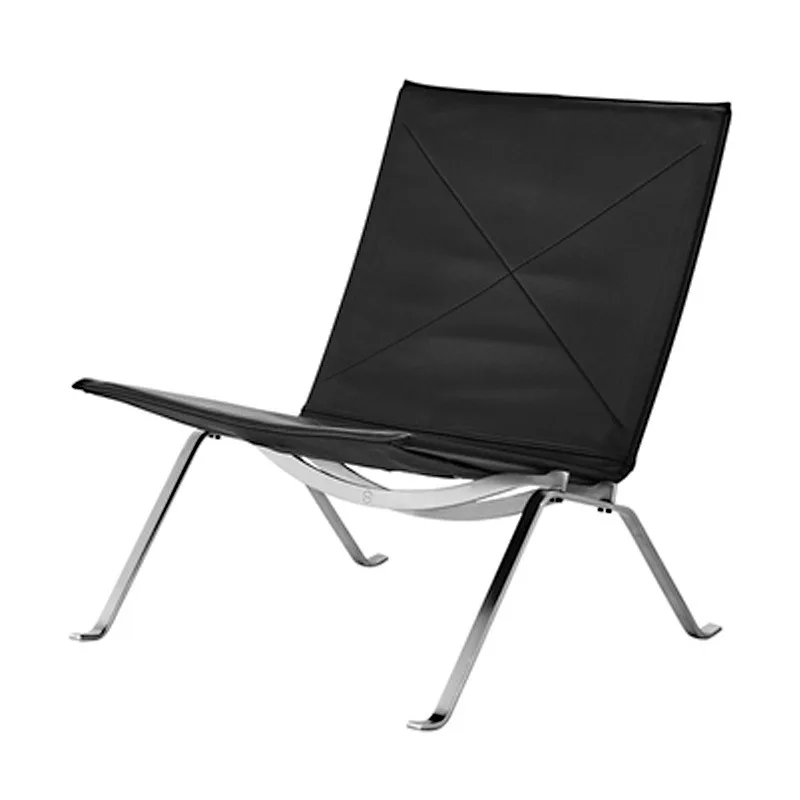 

Italian leather casual sofa chair medieval Bauhaus modern designer stainless steel high-end living room