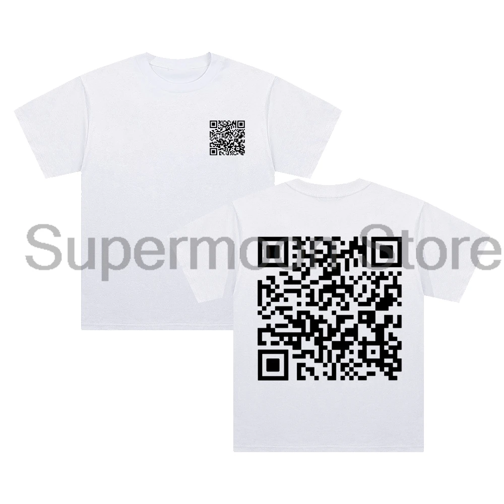 QR Code Fu You Graphic Funny T-shirt Unisex Crewneck Short Sleeve Cotton Tee Women Men Streetwear Couple Clothes