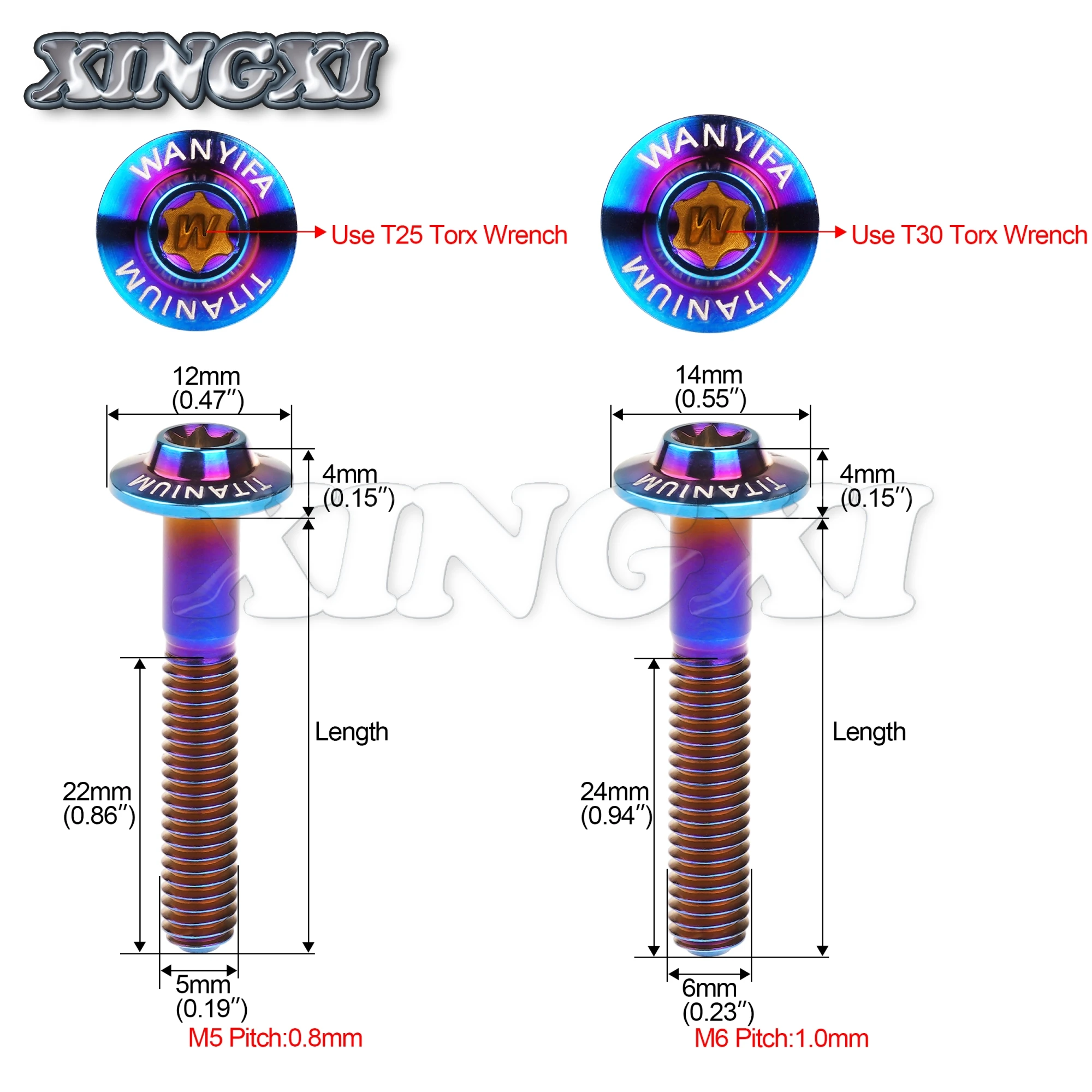 Xingxi Titanium Bolt M5 M6x10 12 15 20 25 30 35mm Torx head Screws is suitable for motorcycle Locomotive shell Modification