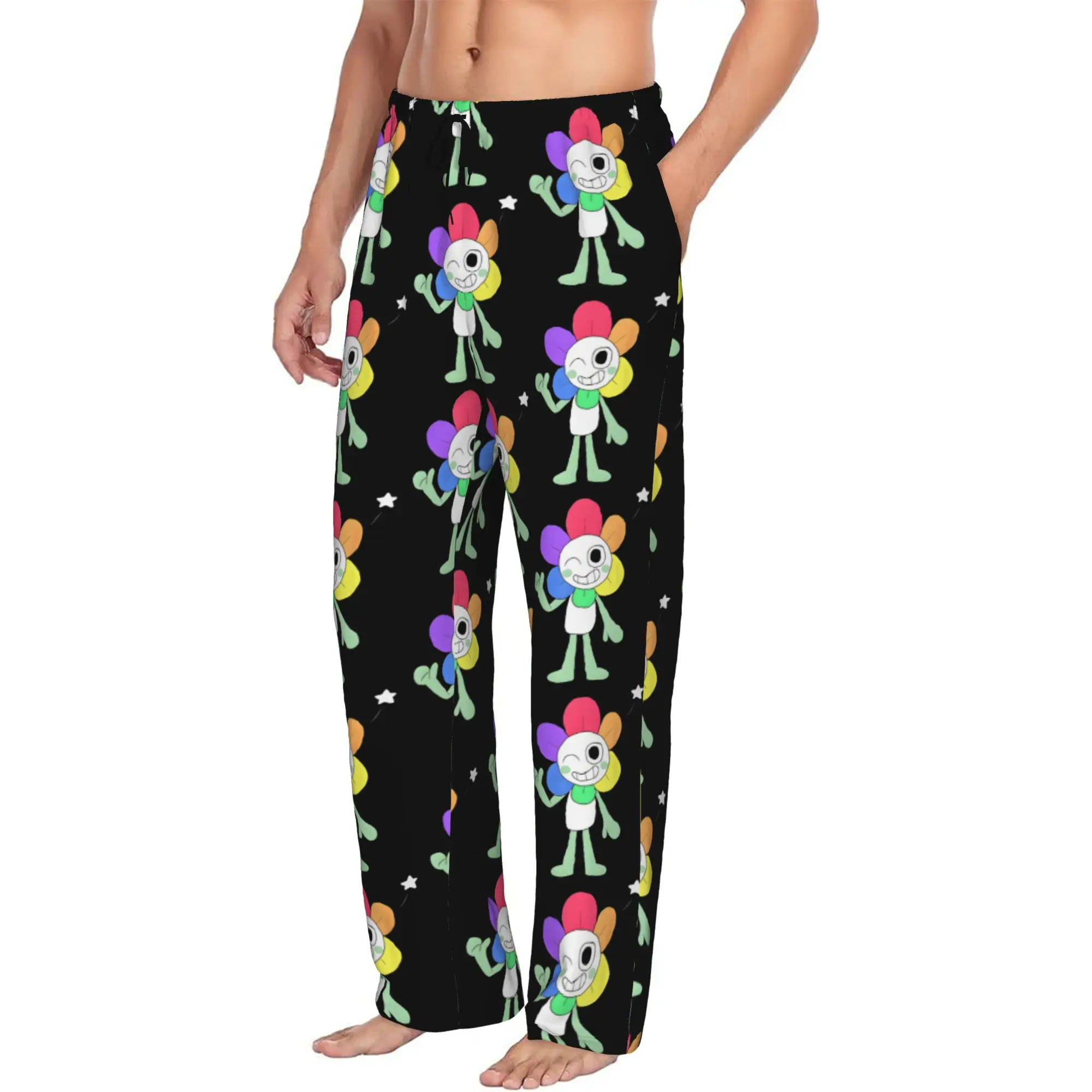 Custom Dandys World Pebble Pajama Pants Sleepwear Men's Elastic Waistband Game Anime Sleep Lounge Bottoms with Pockets