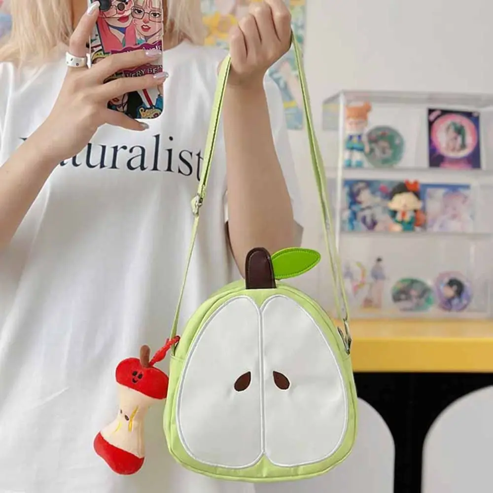 

Small Message Bag Fruits Shape Crossbody Bag Harajuku Pear Funny Shoulder Bag Korean Style Solid Color Mobile Phone Pack Unisex
