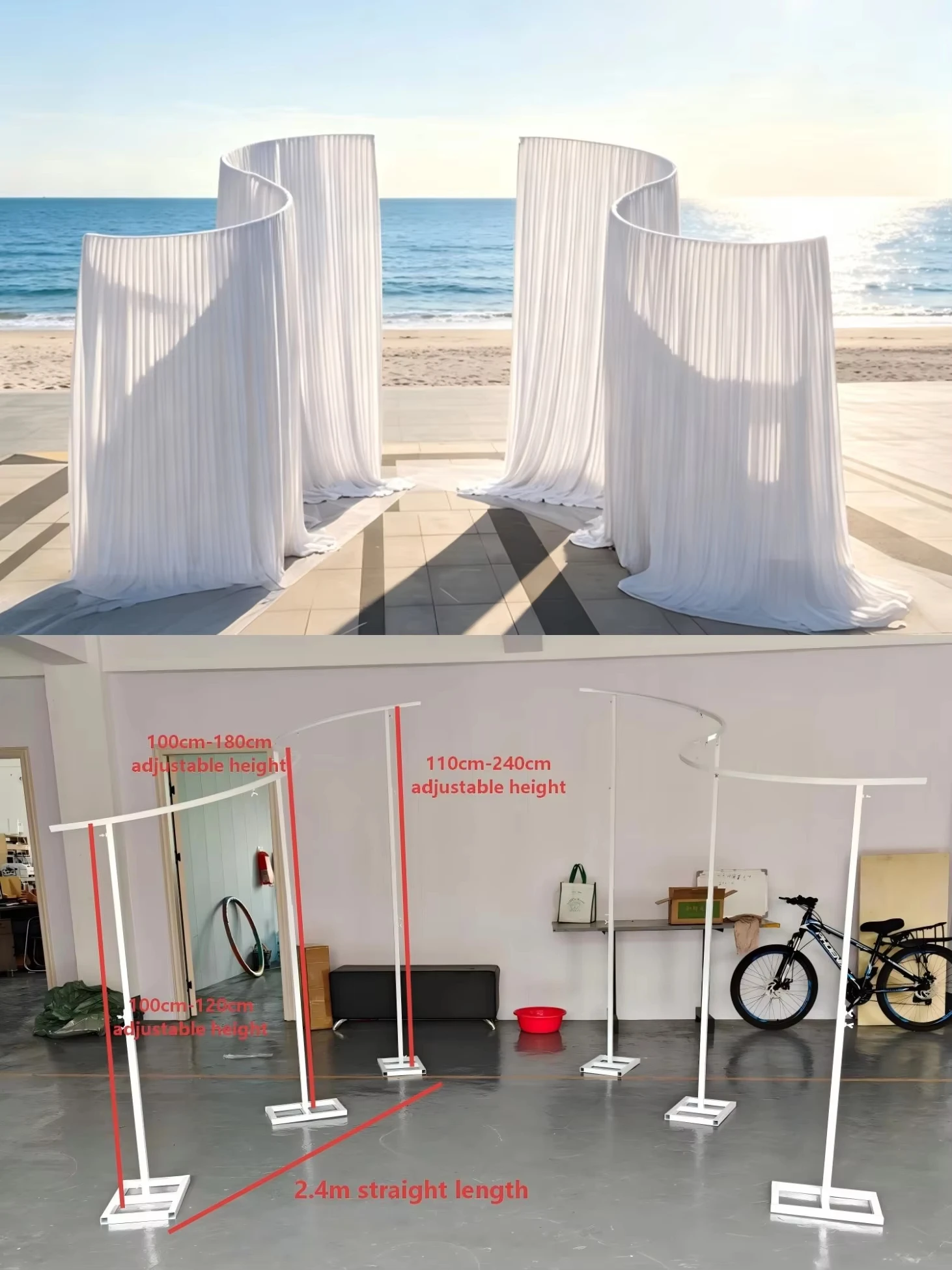 Neuer Bestseller: Outdoor-Hochzeitsbogen mit Drapierung, Luxuriöser Bühnenhintergrund im Waldthema, Party-Dekorationsstück, Verschiedene Stile Verfügbar – Detail 1