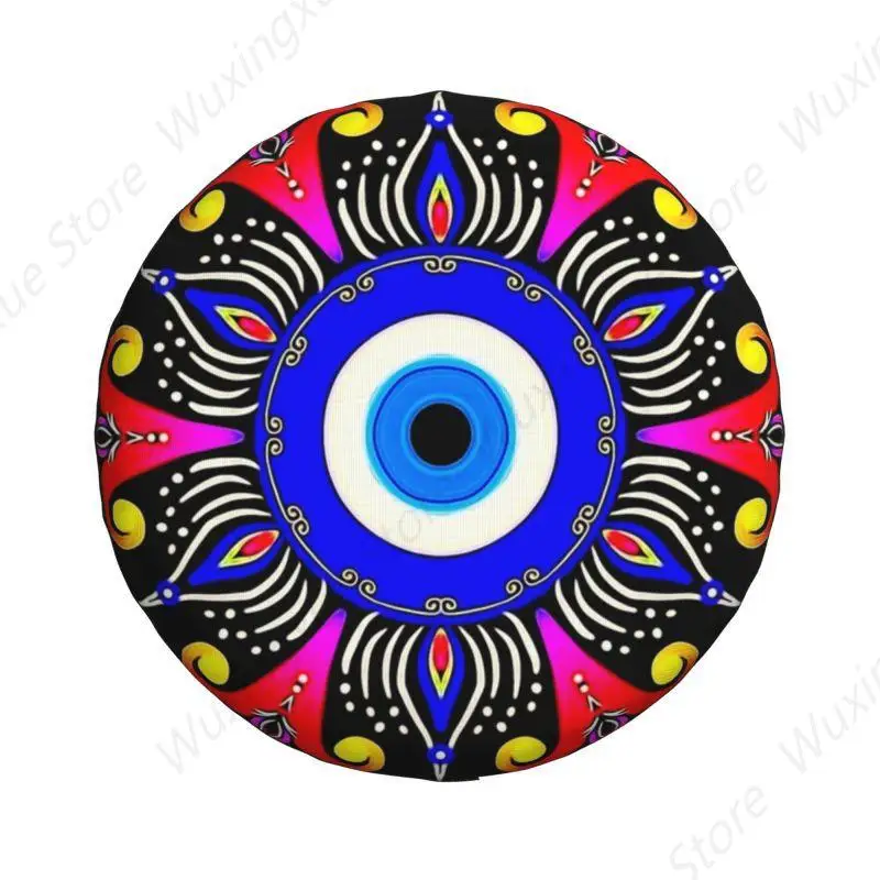 Custom Mediterranean Evil Eye Spare Tire Cover for Honda CRV Turkish Amulet Culture 4WD 4x4 RV Car Wheel Protector 14