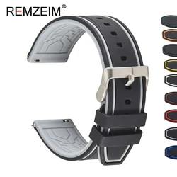 Soft Silicone Watch Band Quick Release Wrist Rubber Strap 20mm 22mm 24mm Men Women Sport Replacement Watchbands