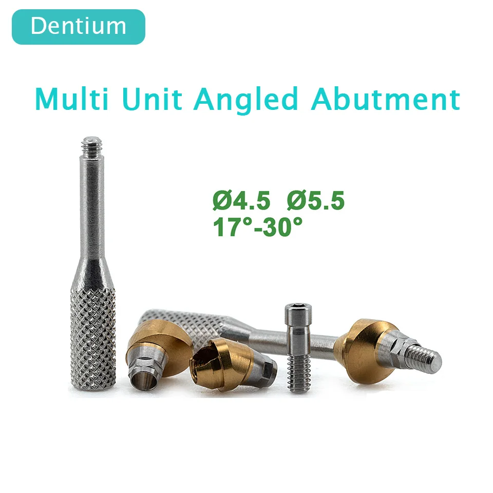 10Pcs Dental Multi Unit Angled Abutment 15° 30° For Dentium SuperLine Titanium Base Custom Implant Restoration Prosthetic OEM