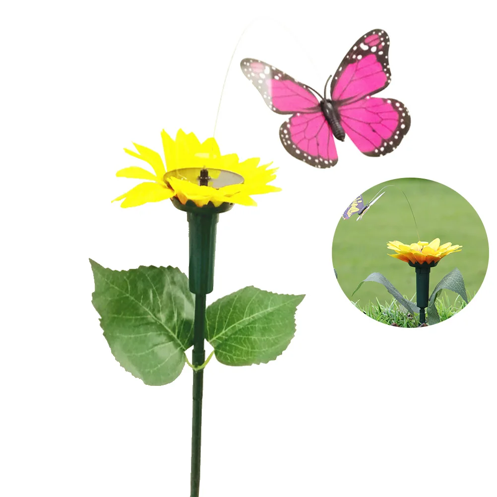 Artificial Butterfly Solar LED Sunflower Light Flowers Lights Landscape Lighting