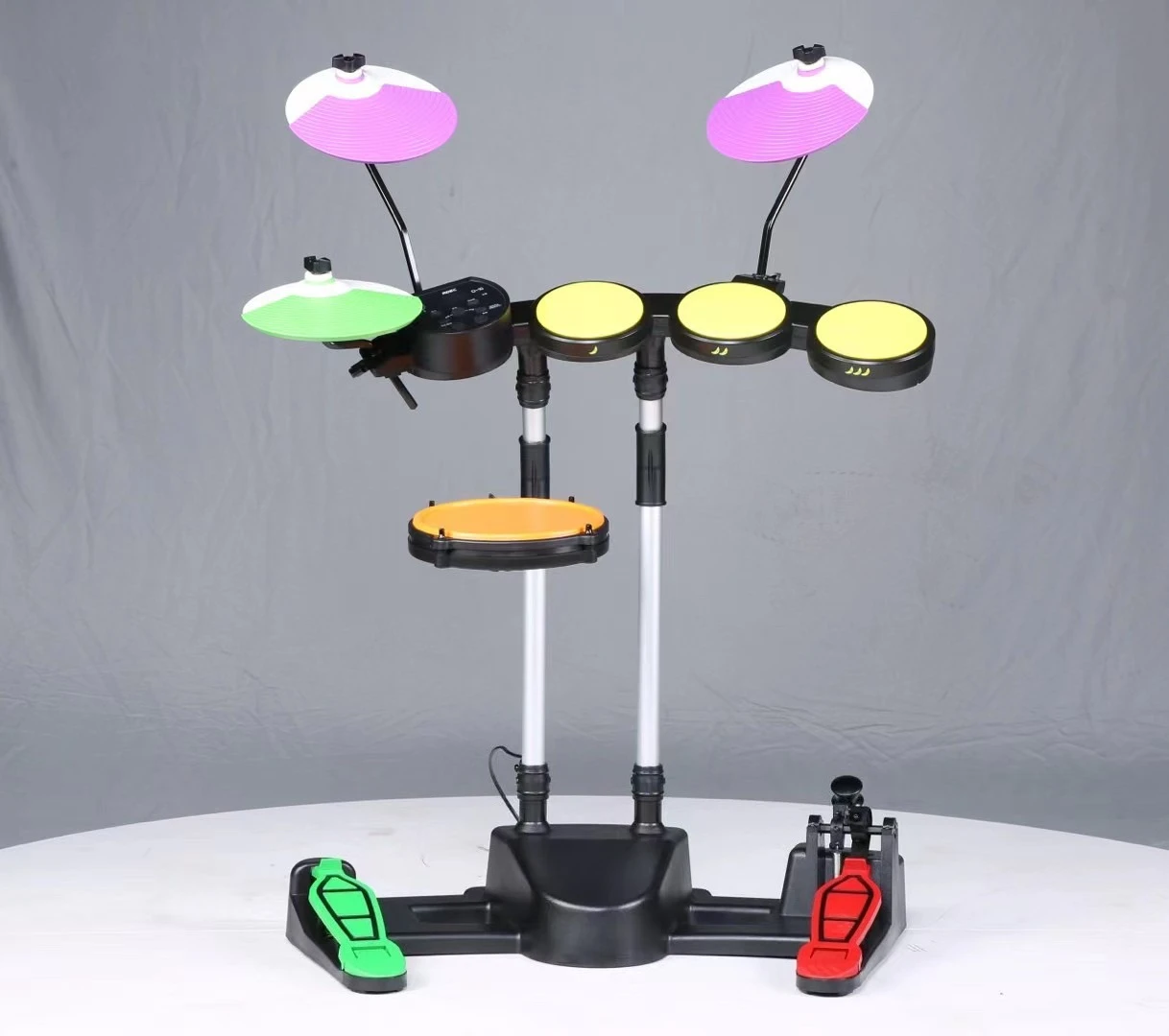 Multi-Color Electronic Drum Set For Kids & Beginners Portable Digital Percussion Kit Full Set With Built-in Stand