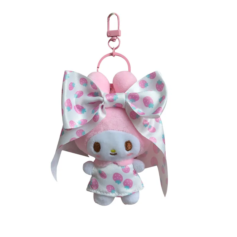 Anime Cartoon Knuffel Hanger Roze Leuke Boog Geanimeerde Randpop Tas Hanger Decoratie Sleutelhanger Meisjesachtig Verjaardagscadeau