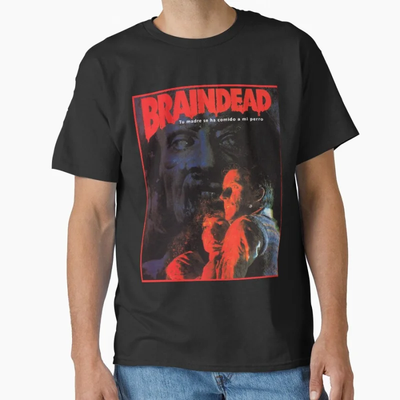 

"BRAINDEAD 80s Horror movie Sacry halloween gift t shirt for men Large size Tops S-6XL 100% cotton worn printed Clothes