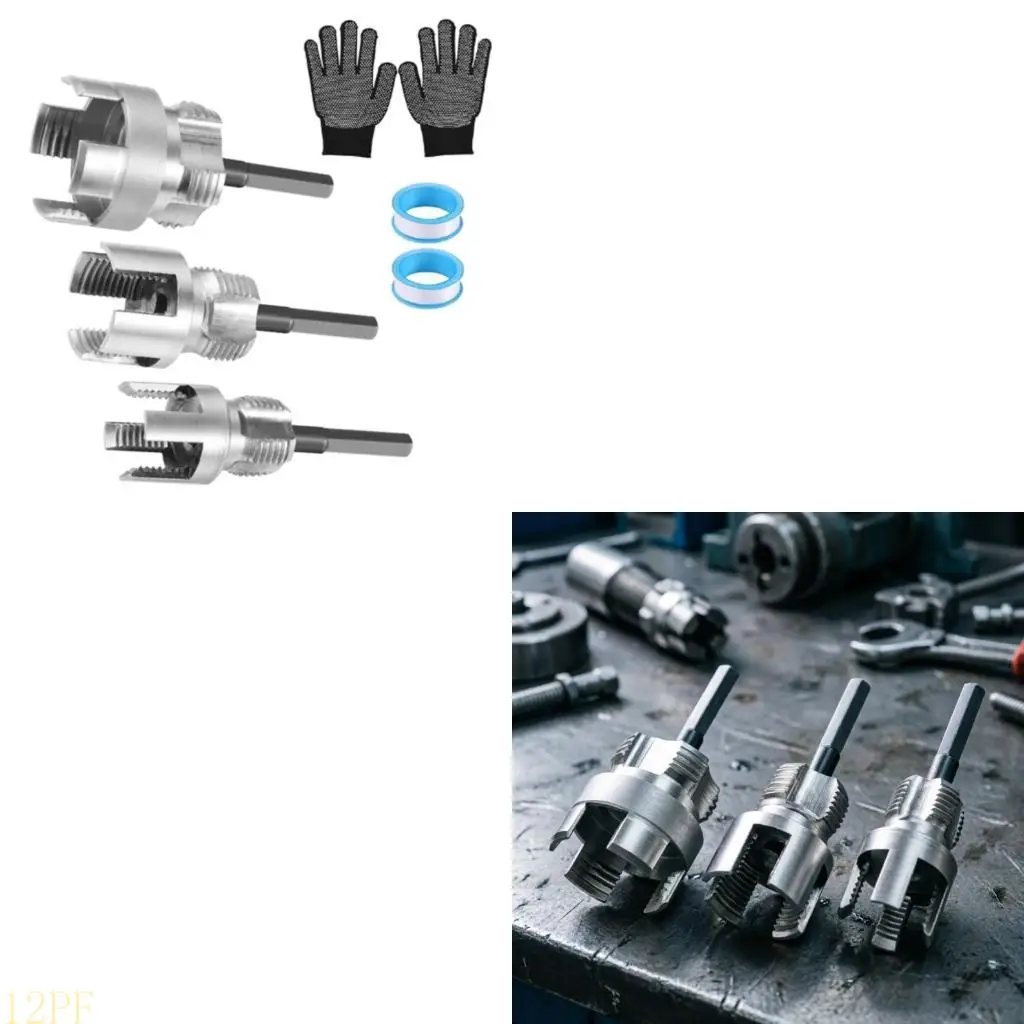 12PF 3 Size Internal External Threading Tool For Household Plumbing Accessories