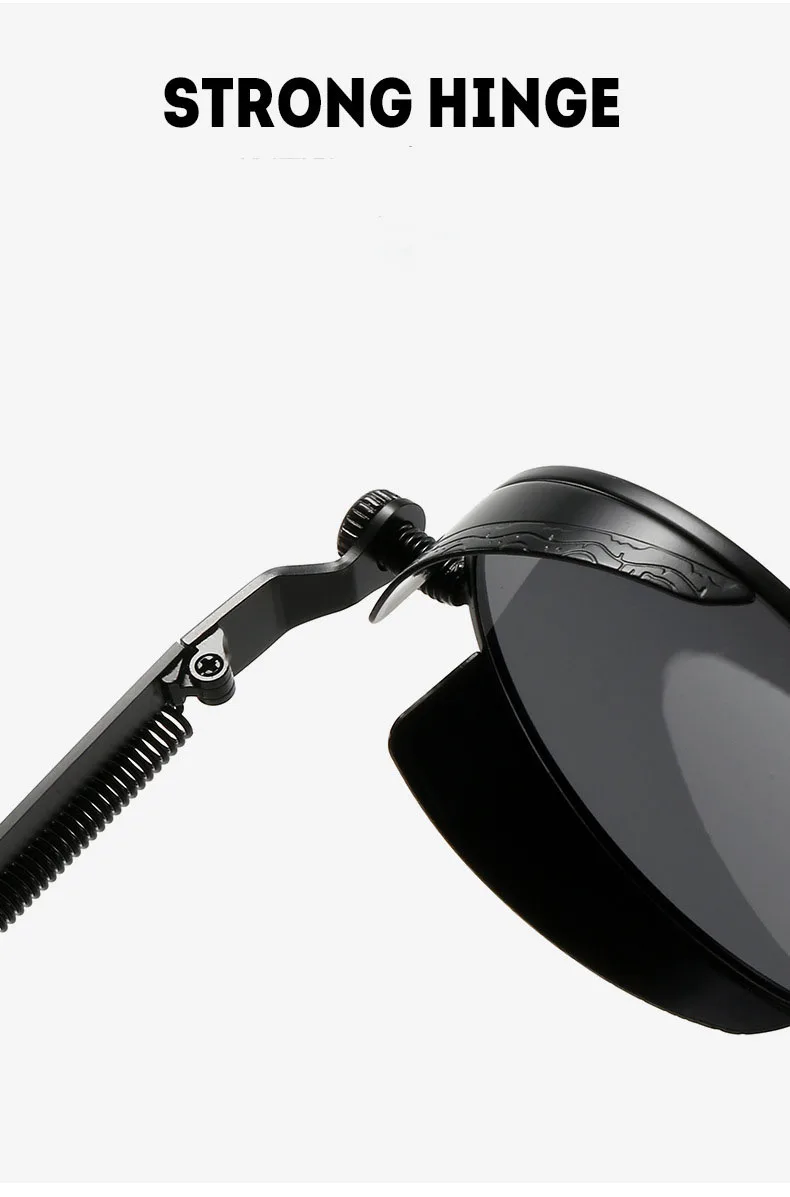 Солнцезащитные очки в стиле ретро в стиле стимпанк, металлические пружинные очки с толстой каймой, модные солнцезащитные очки в стиле хип-хоп для уличной фотографии