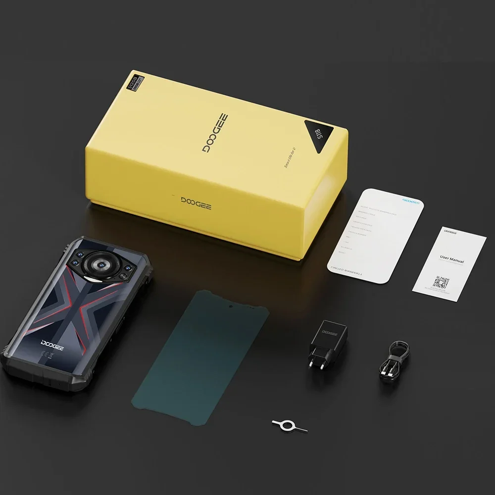 DOOGEE S118 견고한 스마트폰, 안드로이드 14, 512GB ROM, 10800mAh, 33W 고속 충전, 50MP 트리플 카메라, 휴대폰 NFC, 4G