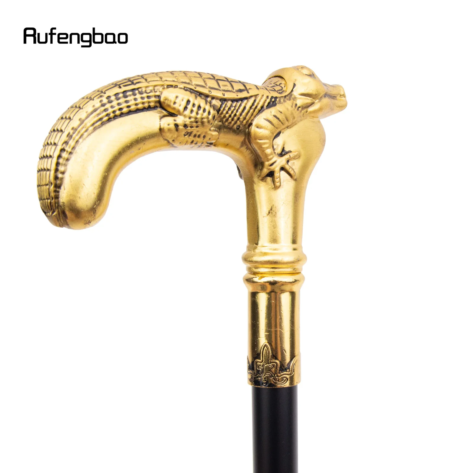 Golden Lizard Walking Cane Fashion Decorative Walking Stick Gentleman Elegant Cosplay Cane Knob Crosier 89cm