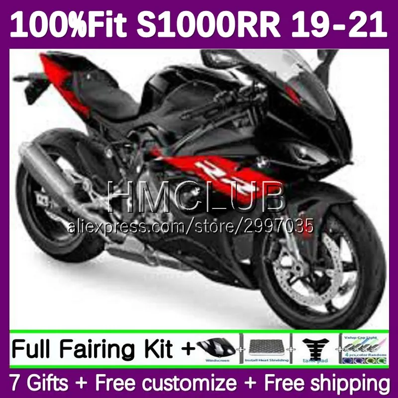 Injection Fairing For BMW S 1000RR 1000 RR CC S1000RR 19 20 21 Bodys 73No.81 S1000 RR 2019 2020 2021 OEM Bodywork Glossy black