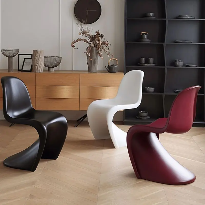 

Nordic Home Dining Chair Stackable Minimalist Designer Chair Internet Celebrity Makeup Stool Plastic Backrest Chair