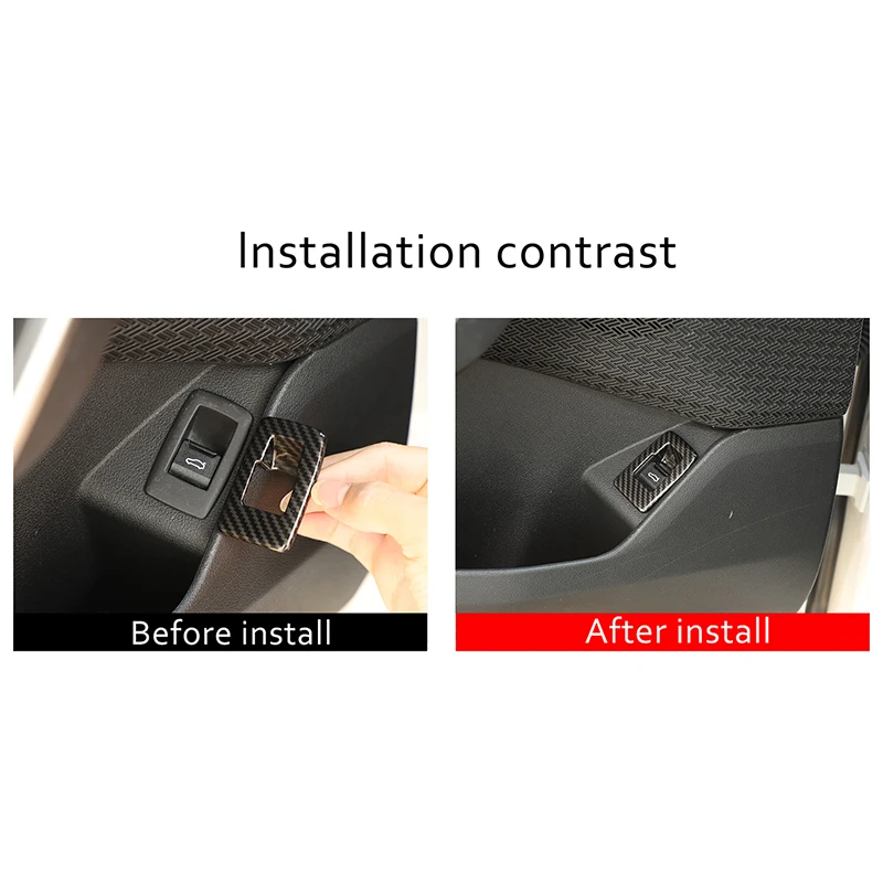 For BMW X1 U11 2023 2024 ABS Carbon Interior Accessories Car Rear Door Switck Cover Rear Trunk Door Switch Panel Cover Trim