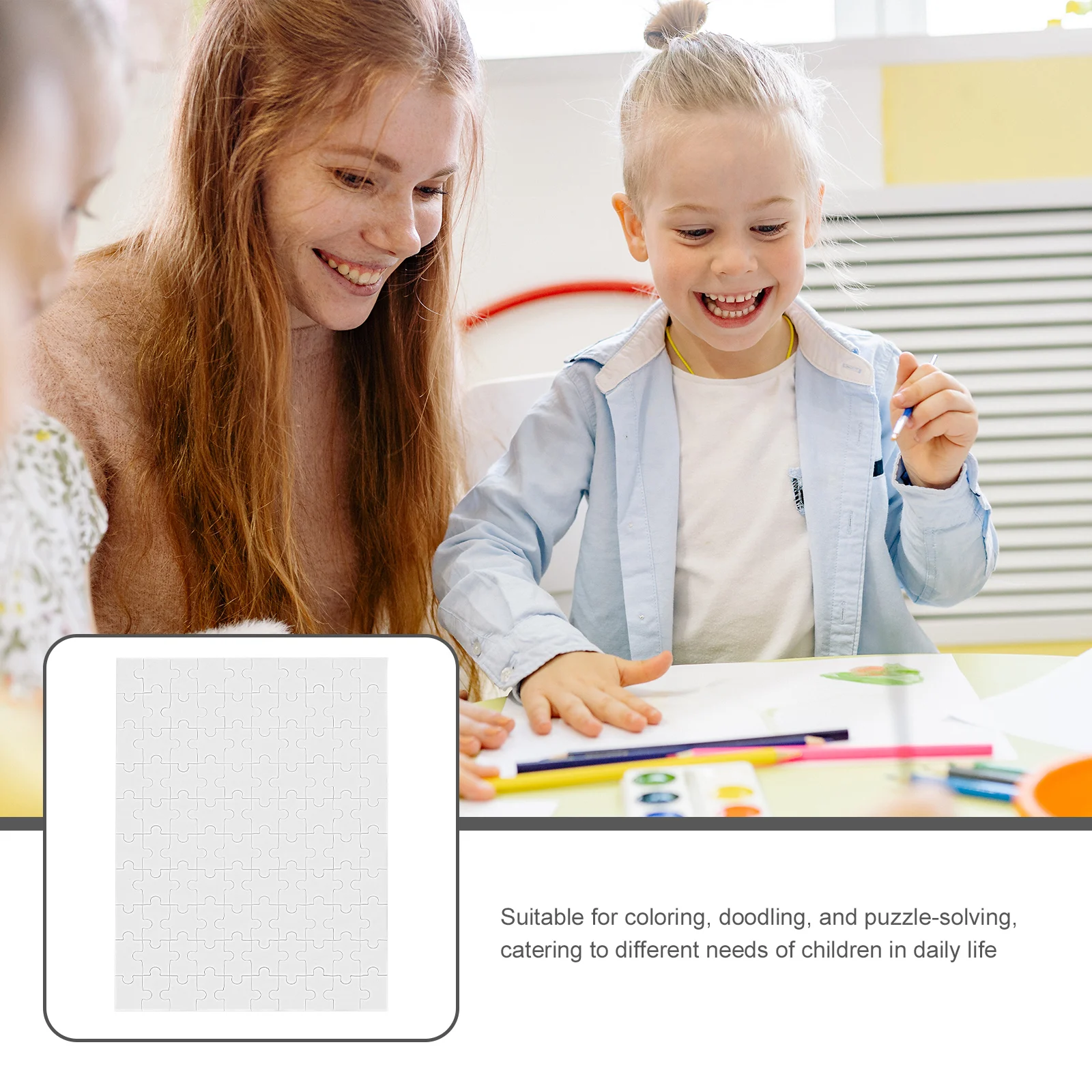 

4 Sheets Children's DIY Puzzles Drawing Craft Make Your Own Blank Board Blanks Painting Materials