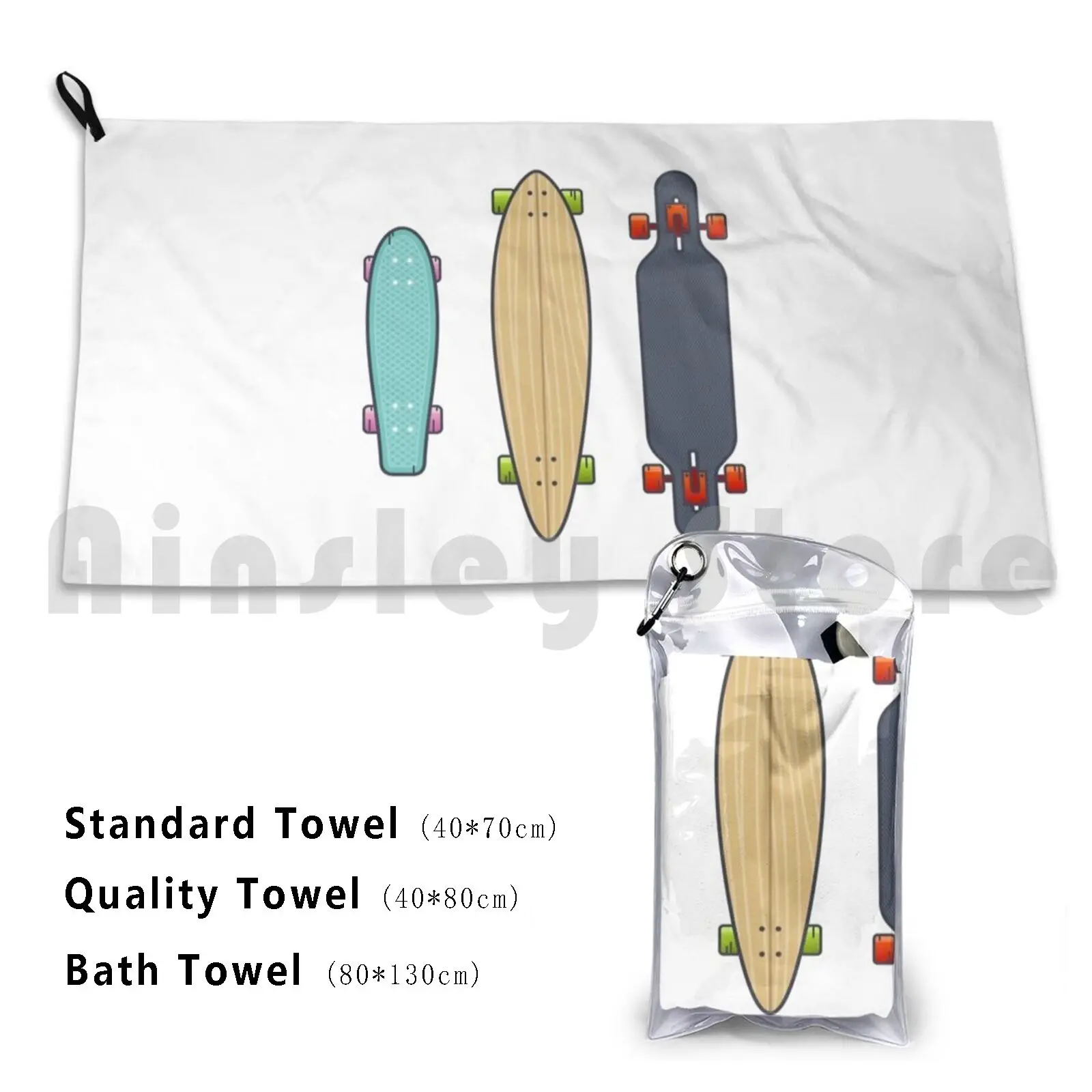 Skate Longboard Colection Custom Towel Bath Towel Skate Long Longboard Sports Weed Movies Superhero